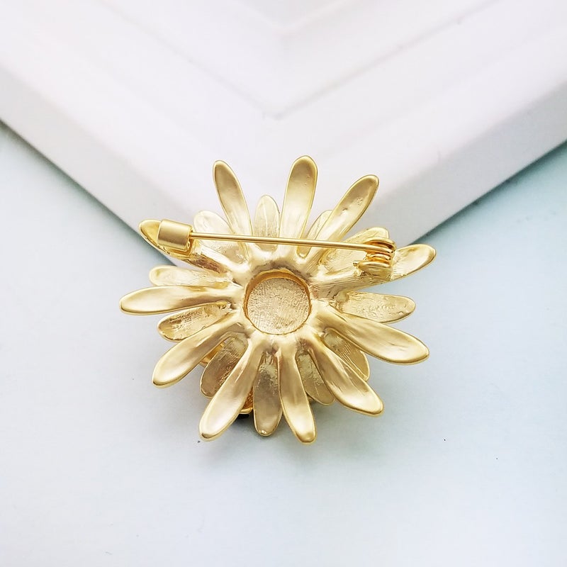 YOQUCOL Sunflower Honeybee Bee Brooch Pin with Bright Austrian Cubic Zirconia Crystal for Women - Image 3